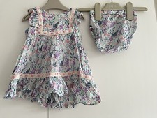 Baby Girls 3-6 Months Summer Dress Outfit Hatley Baby Flowers Floral GC