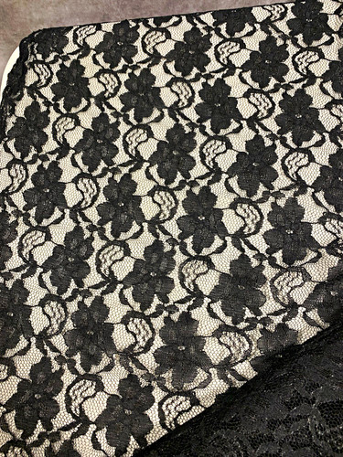 Black floral embroidered - , lace