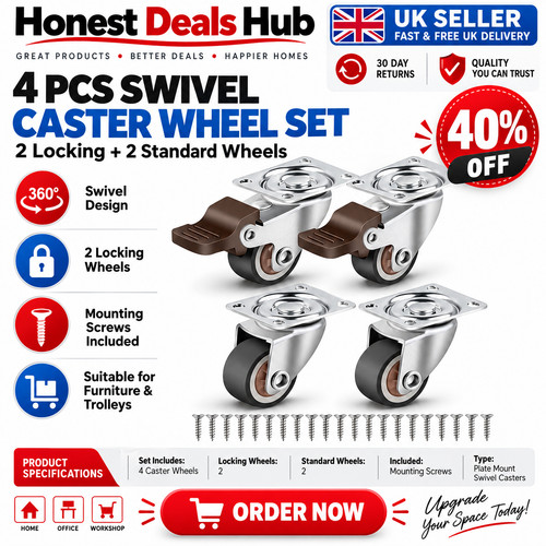 Inch casters set of 4 - 1-2,