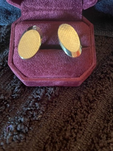 Vintage pair gold tone oval - pair,