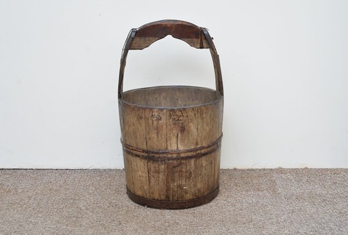 Old vintage wooden rice bucket - vintage,