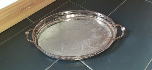 Antique silver plated oval - antique,