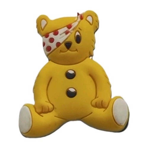 Rubber pudsey bear pin badge - bear,
