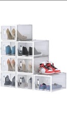 HOMIDEC Shoe Storage Box, 8 Pcs Stackable Shoe Boxes Clear Plastic Shoe Organize
