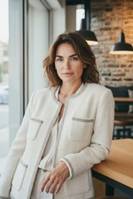 Handmade White/Cream Tweed