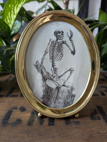 Gothic skeleton framed - skeleton, print