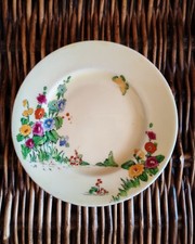 Antique/Vintage Crown Staffordshire Hollyhocks Colourful Decorative Side Plate