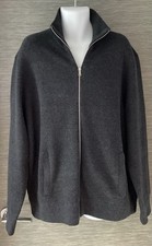 M&S 2XL Cardigan Jacket Charcoal MENS M&S Ribbed Zip Up Sweater 2XL Jumper