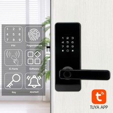 Smart Door Lock Fingerprint App Remote Control,WIFI Digital Touchscreen Black
