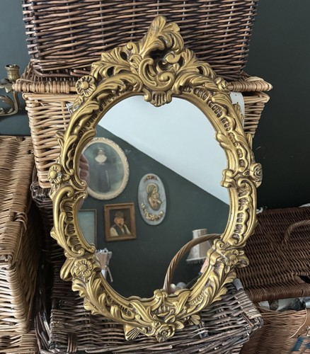 Ornate oval gold plaster - , wall