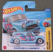 HOT WHEELS 2025 '67 AUSTIN MINI VAN, SKY BLUE, SHORT CARD.