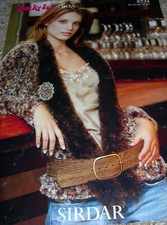Original Sirdar Knitting Pattern Lady's Funky Fur/Boa Jacket No 8574
