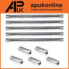 5x Grease Gun Tube 1/8 Straight Rigid & Coupler BSP 15cm for Fordson JCB Tractor