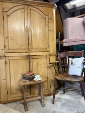 Large Rustic Victorian Pine Corner Cabinet