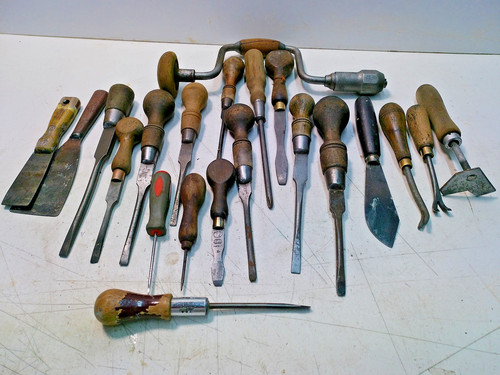 Vintage wooden handled - wooden,