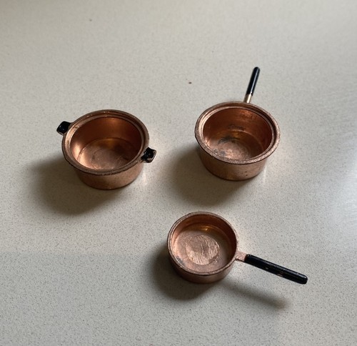 Miniature brass pans - miniature,