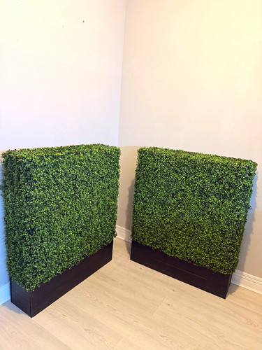 Pair large faux boxwood hedge - large,
