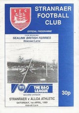 Stranraer v Alloa Athletic (Promoted) Scottish League Div Two 1st April 1989