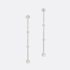 Chopard Diamond Earrings - 18ct White Gold Diamond Drop Dangle Earrings
