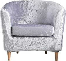 2Pcs/Set Tub Chair Covers Velvet Stretch Club With Cushion Cover Glittery Bling