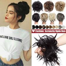 Real Natural Messy Rose Bun Wavy Scrunchies Updo Hair Extensions Updo As Human