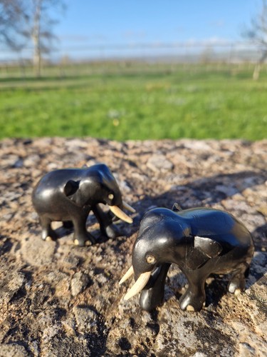 Small ebony elephants - 2, 4.5cm