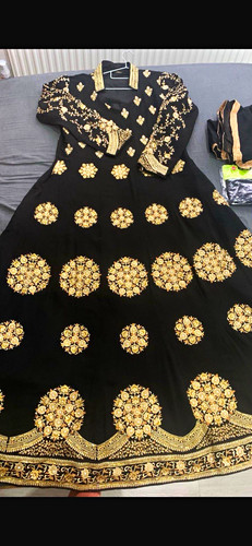 Women black georgette - m,