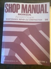 Honda Manual, Accord Coupe 98 Maintenance Repair And Construction Volume 2 WSM2
