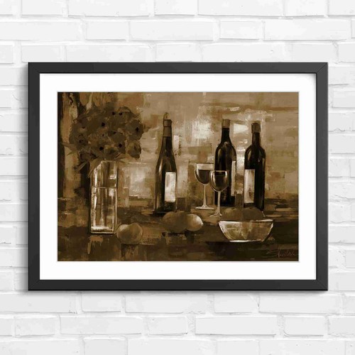 Wine and oranges vase poppy - and,