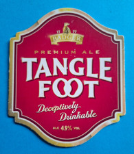 Beer pump clip badge BADGER brewery TANGLE FOOT real ale Hall & Woodhouse