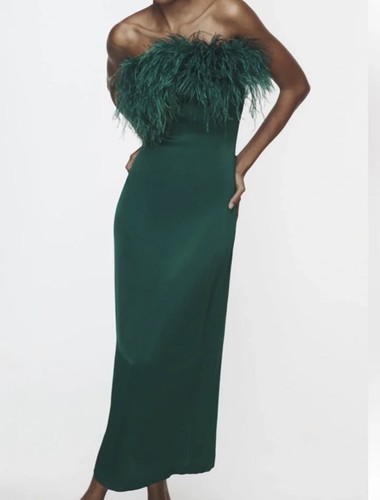Zara feather satin effect - zara,