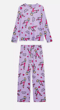 Groovy Chick Long Pyjama Set-Character Print Lilac Top & Long Pants-4-24
