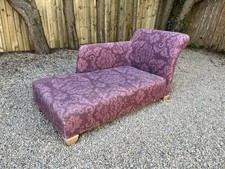 Chaise Longue 2-3 Sofa Seater Vintage Purple Fabric Hall Lounge Bedroom Boudoir