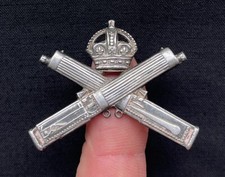 WW1 Machine Gun Corps Officers Silver Hallmarked 1917 Original Cap Badge