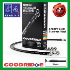 Fits YAMAHA XJ6S ABS 11-14 Goodridge BLK SS Black Rr Brake Hoses YA0623-2RCBK-BK