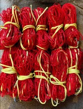 10 x 4ft HEAVY DUTY 10z BRIGHT RED  NYLON RABBIT PURSE NETS FERRETING HUNTING 