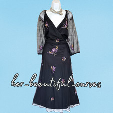 MONSOON BEADED SEQUINED WEDDING OCCASION PARTY DRESS SIZE 24