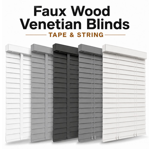 Faux wood wooden venetian