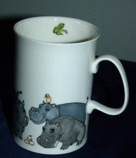 Dunoon Beasties Hippos Mug Designed  Cherry Denman Fine bone china Made England