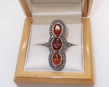 ART DECO CITRINE AND DIAMOND