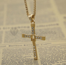 Fast & Furious Cross Men's  Vin Diesel, Stainless Steel Cross Pendant Necklace