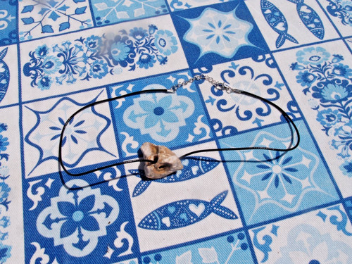 Natural hag stone pendant - natural,