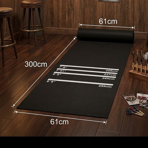 Black dart oche - black, throw