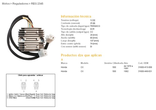 Voltage regulator honda cx500 - voltage,