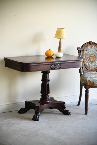 Mahogany fold over - fold, pedestal