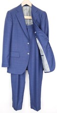 SUITSUPPLY Lazio Men's Suit UK38R Blue Pure Wool Slim 2Pc Super 110s Fabric *
