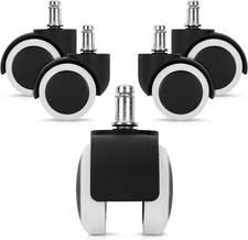 50mm Twin Black Office Chair Seat Replacement Spare Double Castor/Caster Wheels