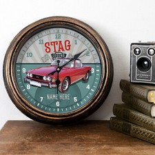Personalised Car Clock Triumph Stag Classic Round Hanging Wall Gift VCC42