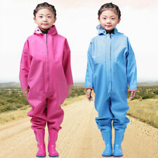 Kids Full Body Chest Wader PVC Waterproof Overalls Boots Outdoor Fishing Playing