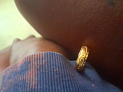 9ct yellow gold - patterned, band
